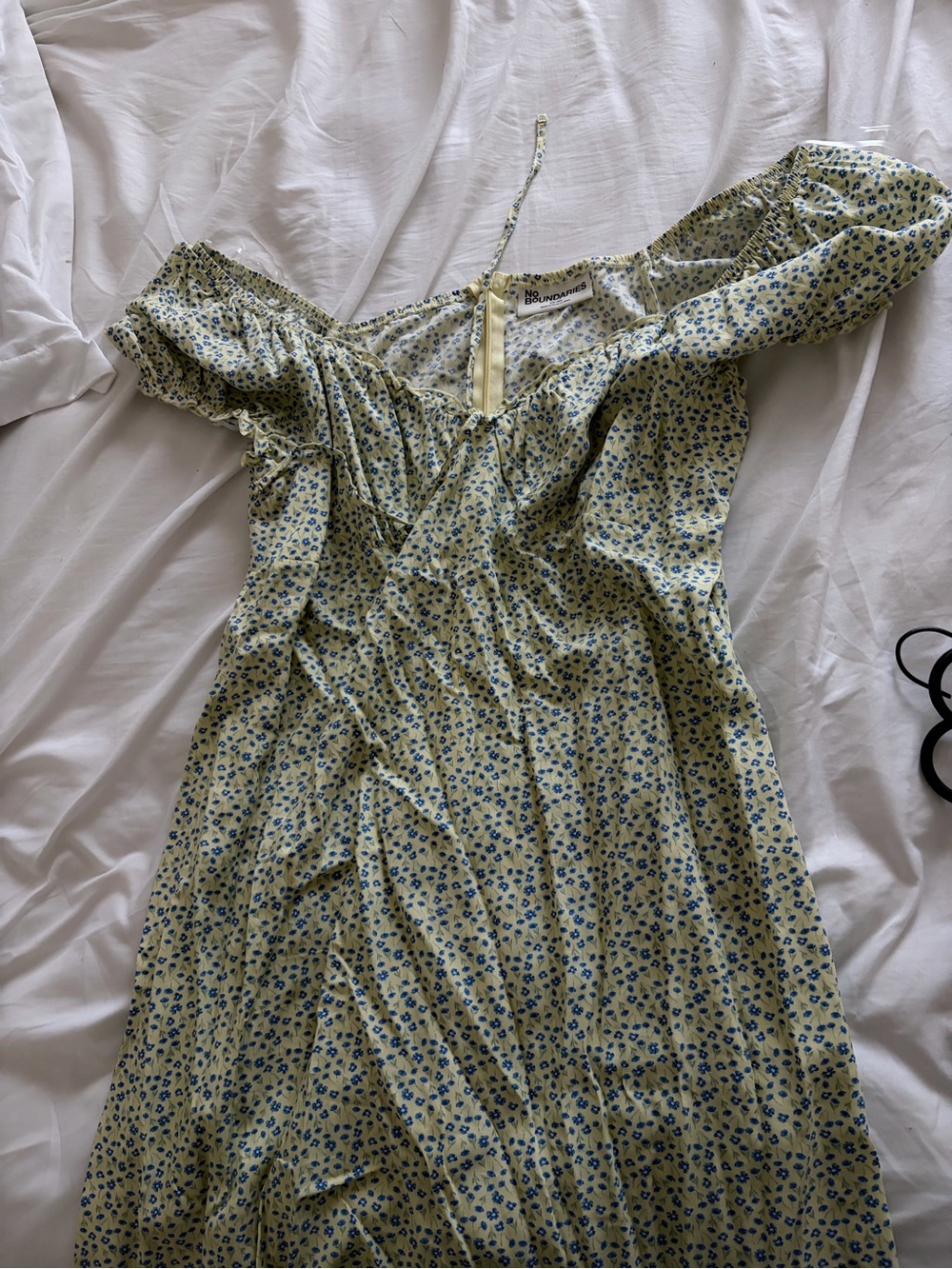 Sundress Yellow Floral Off-Shoulder Dress